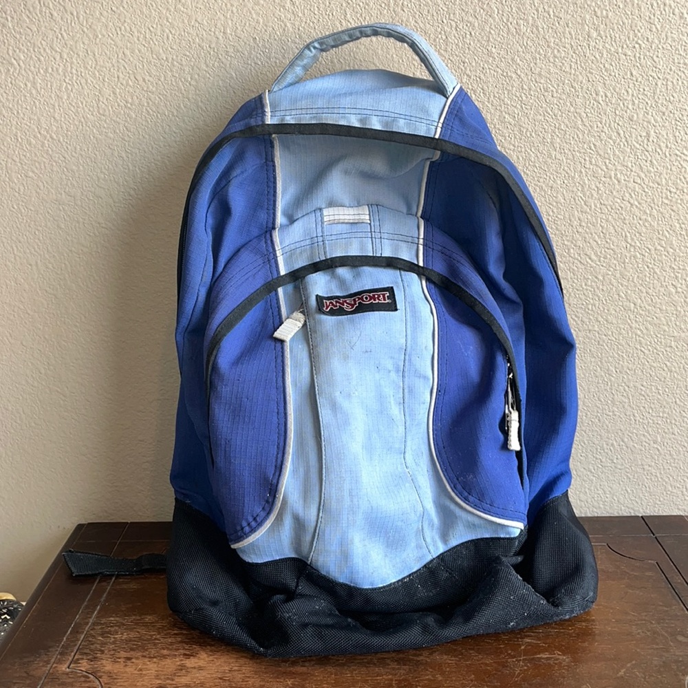 Jansport Blue, Black, & Sky Blue Backpack